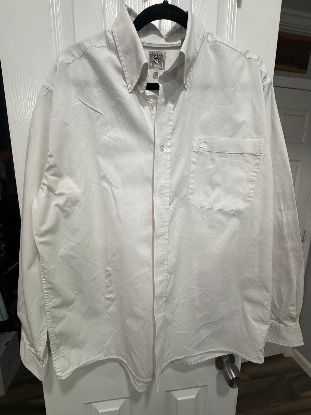 Cinch Men's M Classic White Long Sleeve Western Shirt w/Pocket Embroidery